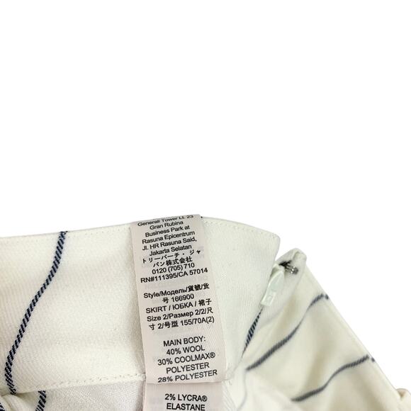 Tory Burch Wool Performance Pleated Golf Mini Skirt New Ivory Light Stripe 2 - Picture 8 of 8